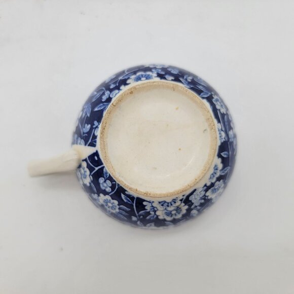 Pair of Blue Calico Teacup and Saucers - Picture 4 of 9